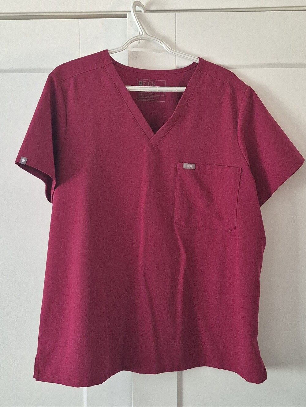 Figs Scrub Set Wide Leg in Deep Cranberry XXL